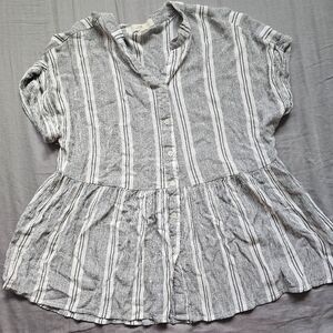 Grey and white striped top